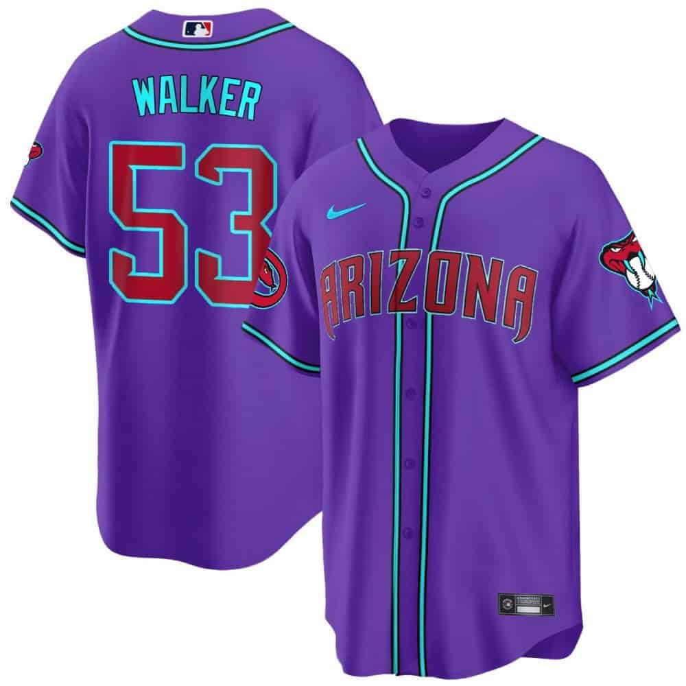 Men Arizona Diamondback #53 Walker Purple 2024 Nike Cool Base MLB Jersey style 1